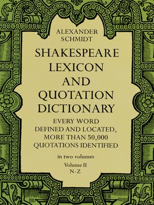 cover image of Shakespeare Lexicon and Quotation Dictionary, Volume 2